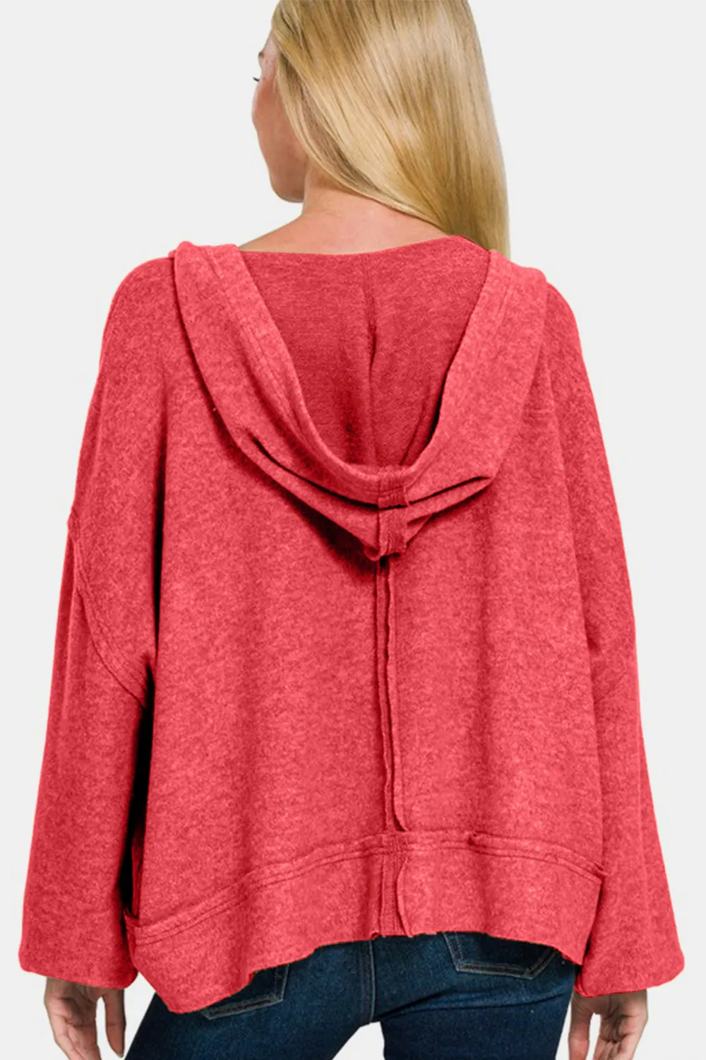 Brushed Hacci Exposed Seam Hoodie