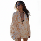 Adra Two-Piece Set - Satin V-Neck & Shorts