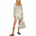 Adra Two-Piece Set - Satin V-Neck & Shorts