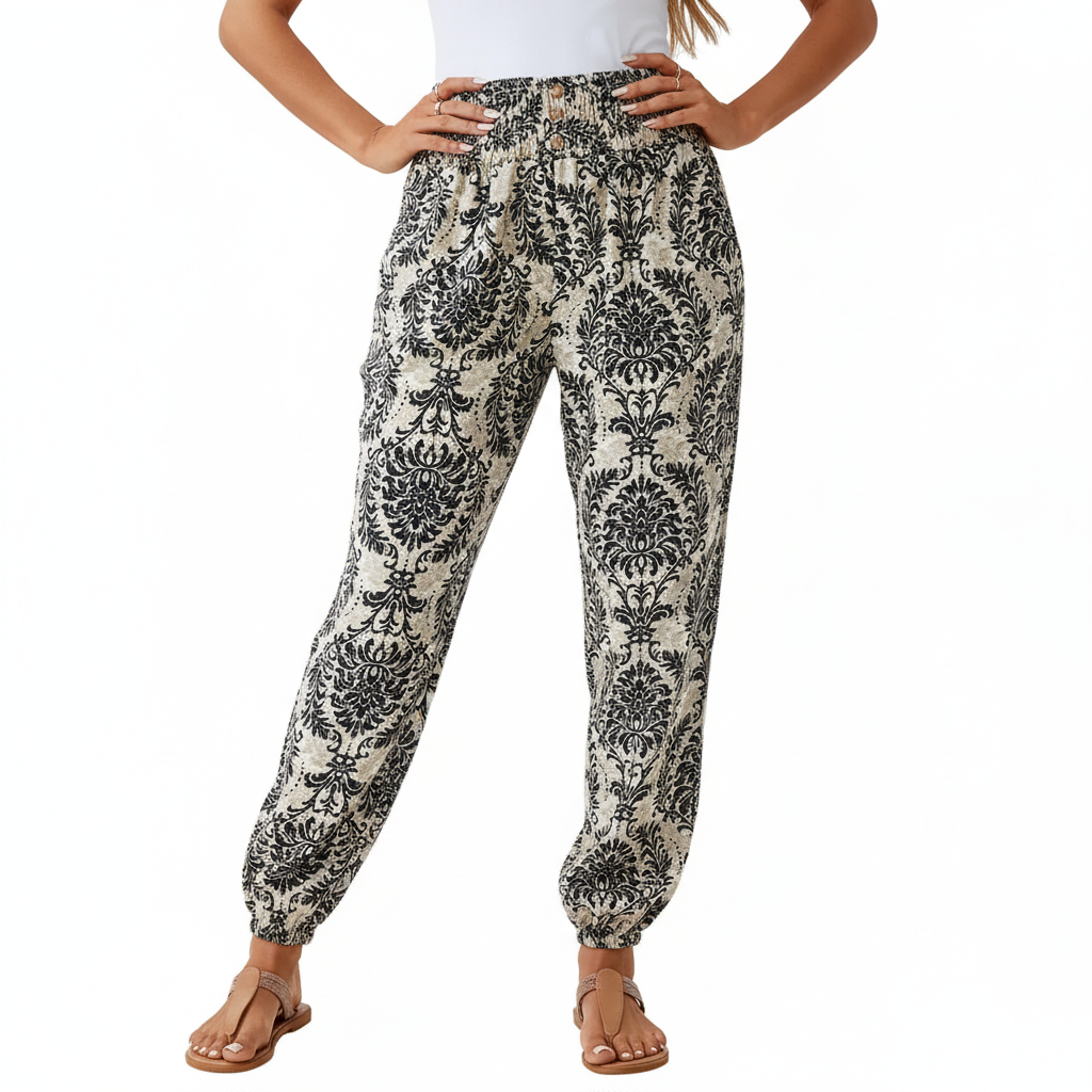 Cleo Ethnic Jogger Pants - Tribal Graphic Print