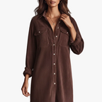 Elara Corduroy Midi Dress