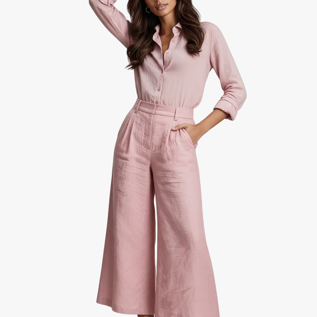 Elara Linen Set - Breathable Two-Piece