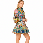 Elena Shirt Mini Dress - Balloon Sleeve