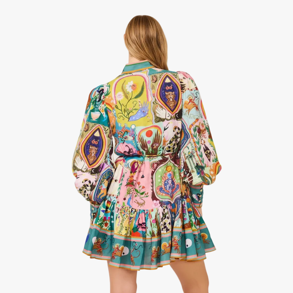 Elena Shirt Mini Dress - Balloon Sleeve