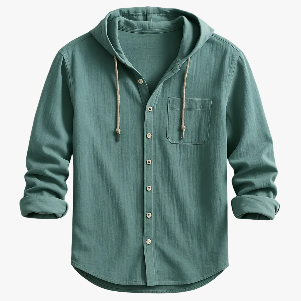 Julian Hoodie Shirt - Cotton-Linen Blend