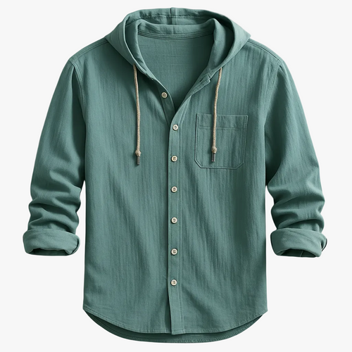 Julian Hoodie Shirt - Cotton-Linen Blend