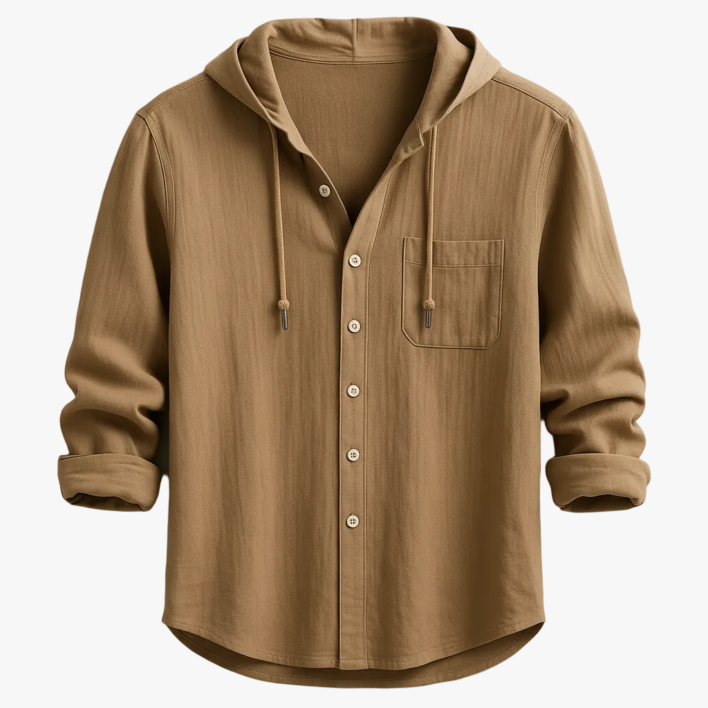 Julian Hoodie Shirt - Cotton-Linen Blend