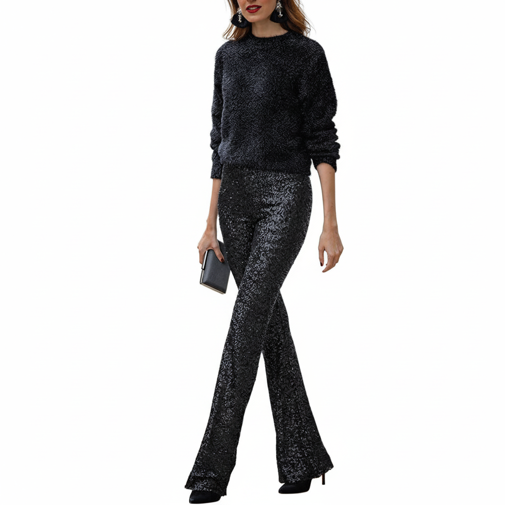 Kiara Sequin Flare Pants
