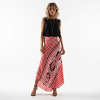 Lia Satin Maxi Skirt - Geometric Print