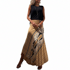Lia Satin Maxi Skirt - Geometric Print