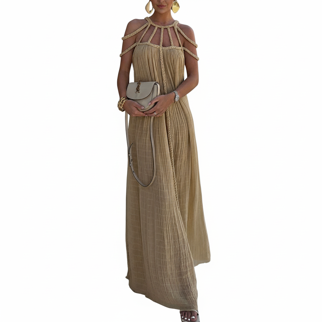 Luo Linen Blend Cover-up Maxi Dress