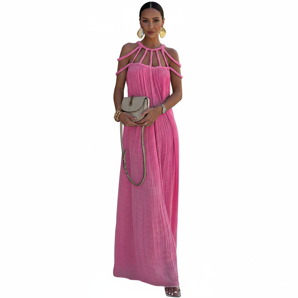 Luo Linen Blend Cover-up Maxi Dress