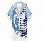 Luy Silk Satin Set - Dragon Print Short Sleeve