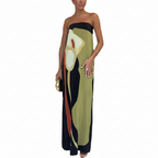 Lyra Maxi Dress - Off-Shoulder Abstract Floral