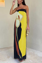 Lyra Maxi Dress - Off-Shoulder Abstract Floral
