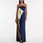 Lyra Maxi Dress - Off-Shoulder Abstract Floral