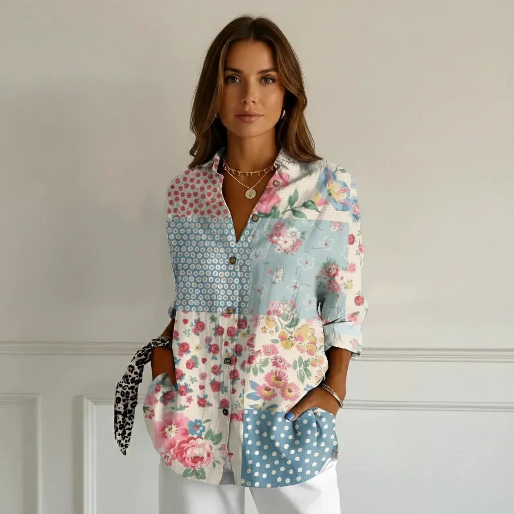 Nara Women's Blouse Button Closure