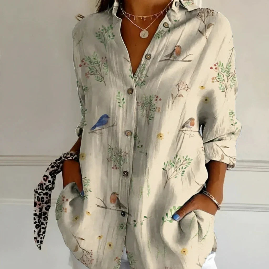 Nara Women's Blouse Button Closure