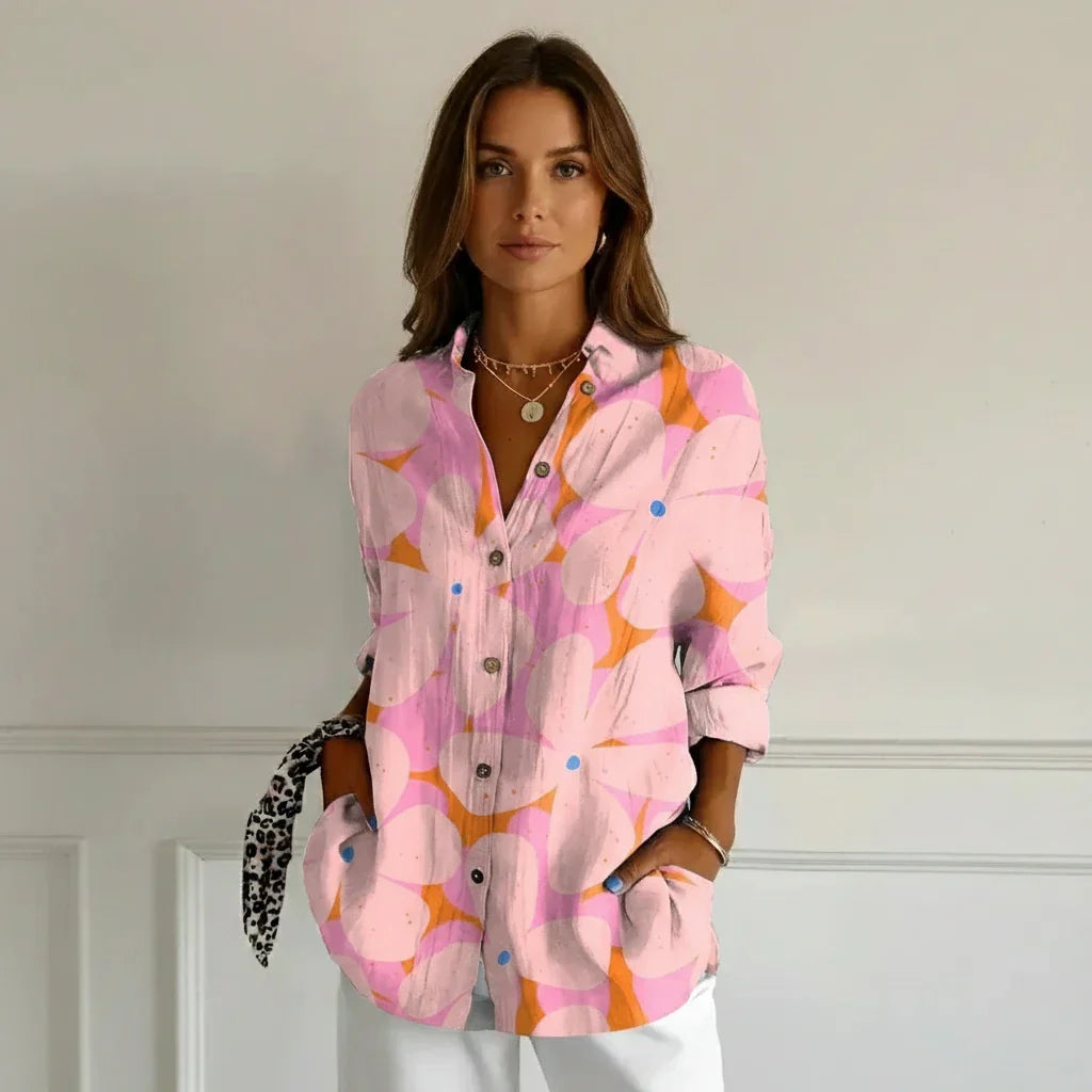 Nara Women's Blouse Button Closure