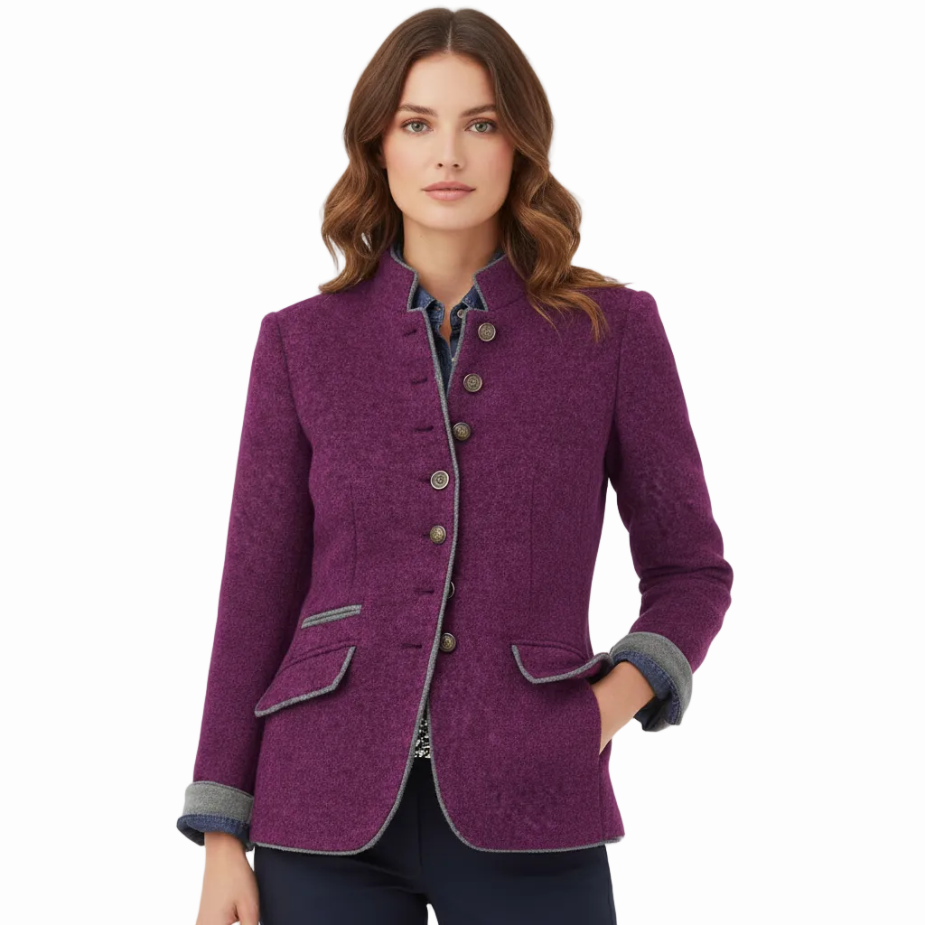 Ozi Elegant Cardigan - High Collar Knit