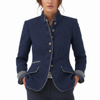 Ozi Elegant Cardigan - High Collar Knit