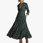 Prue Plaid Shirt Long Dress