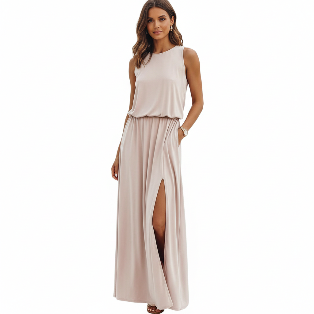 Roe Maxi Dress - Loose Fit Side Slit