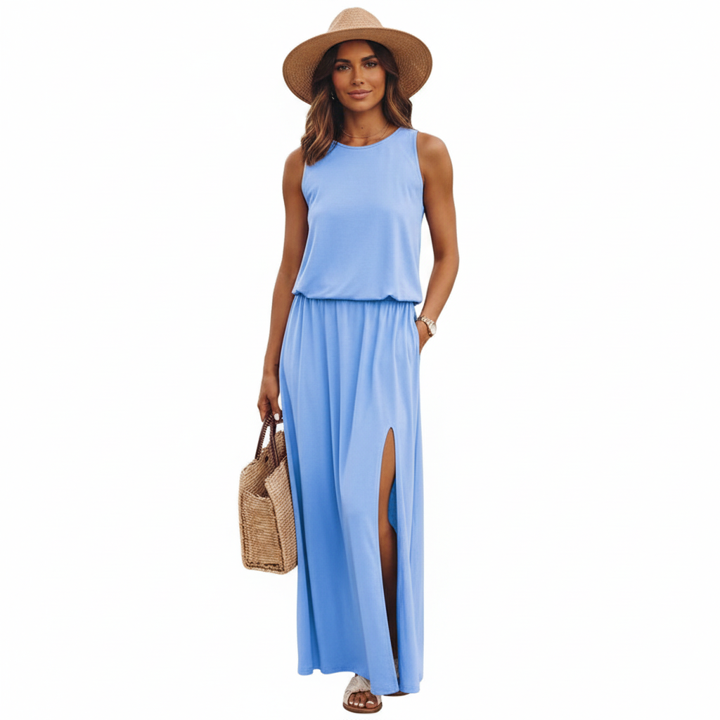 Roe Maxi Dress - Loose Fit Side Slit