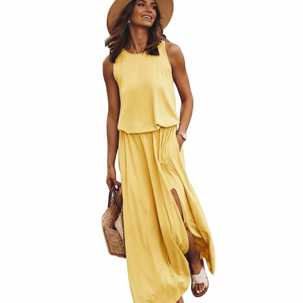 Roe Maxi Dress - Loose Fit Side Slit