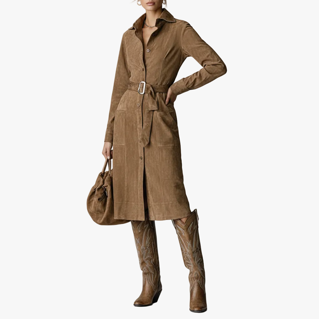 Tanya Suede Midi Dress