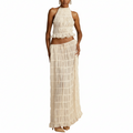 Tes Halter Tank - Pleated Back & Lace