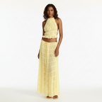 Tes Halter Tank - Pleated Back & Lace