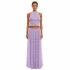 Tes Halter Tank - Pleated Back & Lace