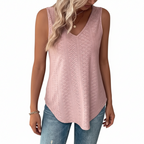 Vel Eyelet Solid Tank Top
