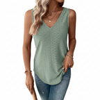 Vel Eyelet Solid Tank Top