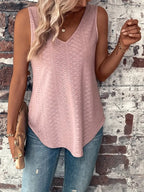 Vel Eyelet Solid Tank Top
