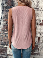 Vel Eyelet Solid Tank Top