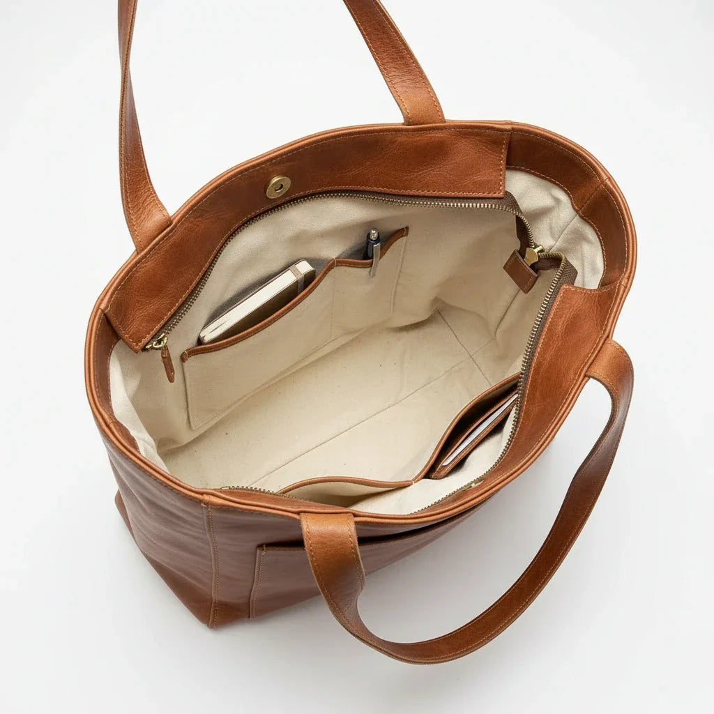 Women's Elvi Structured Genuine Leather Shoulder Bag