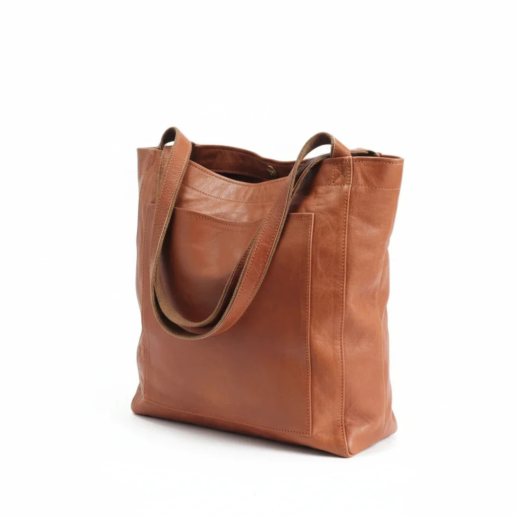 Women's Elvi Structured Genuine Leather Shoulder Bag