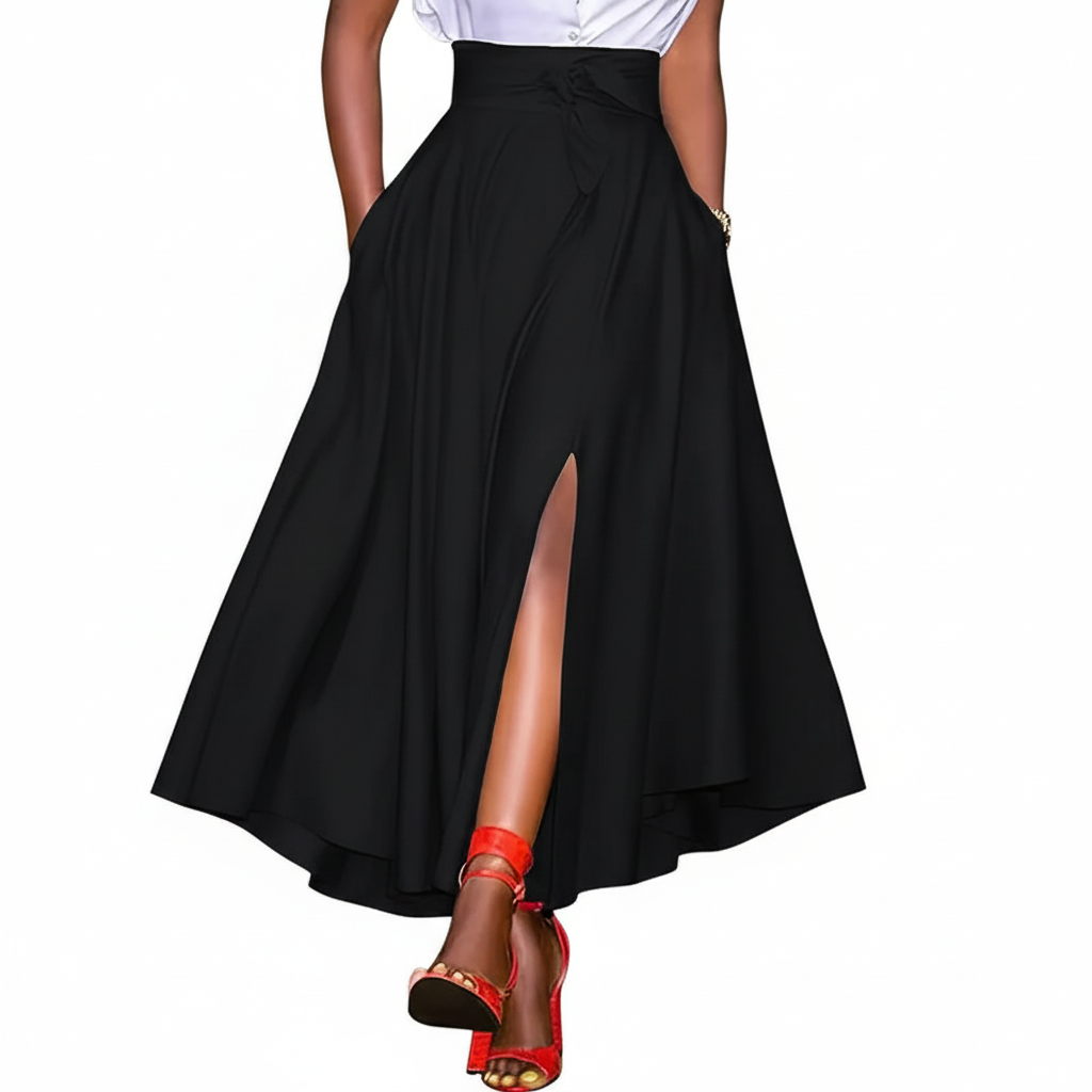 Wren Pleated Ruffle Hem Tied Skirt