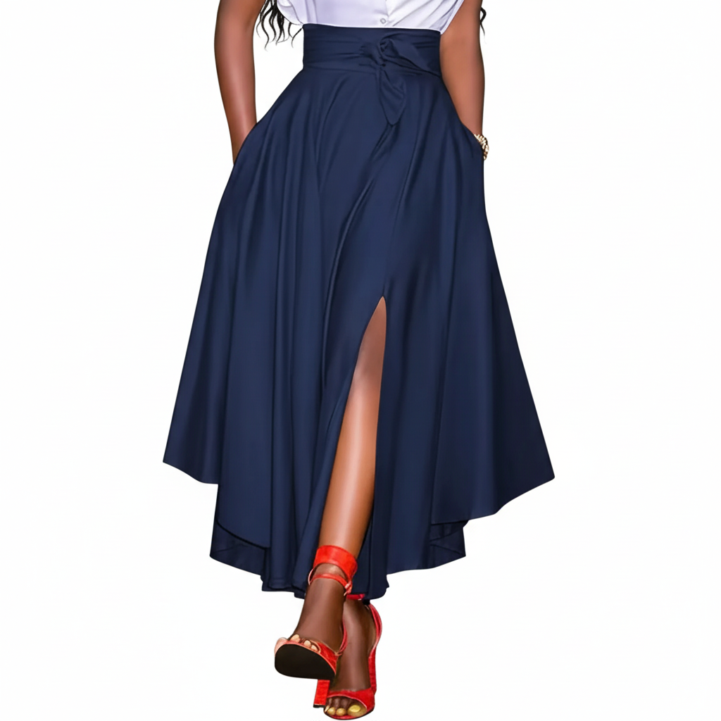 Wren Pleated Ruffle Hem Tied Skirt