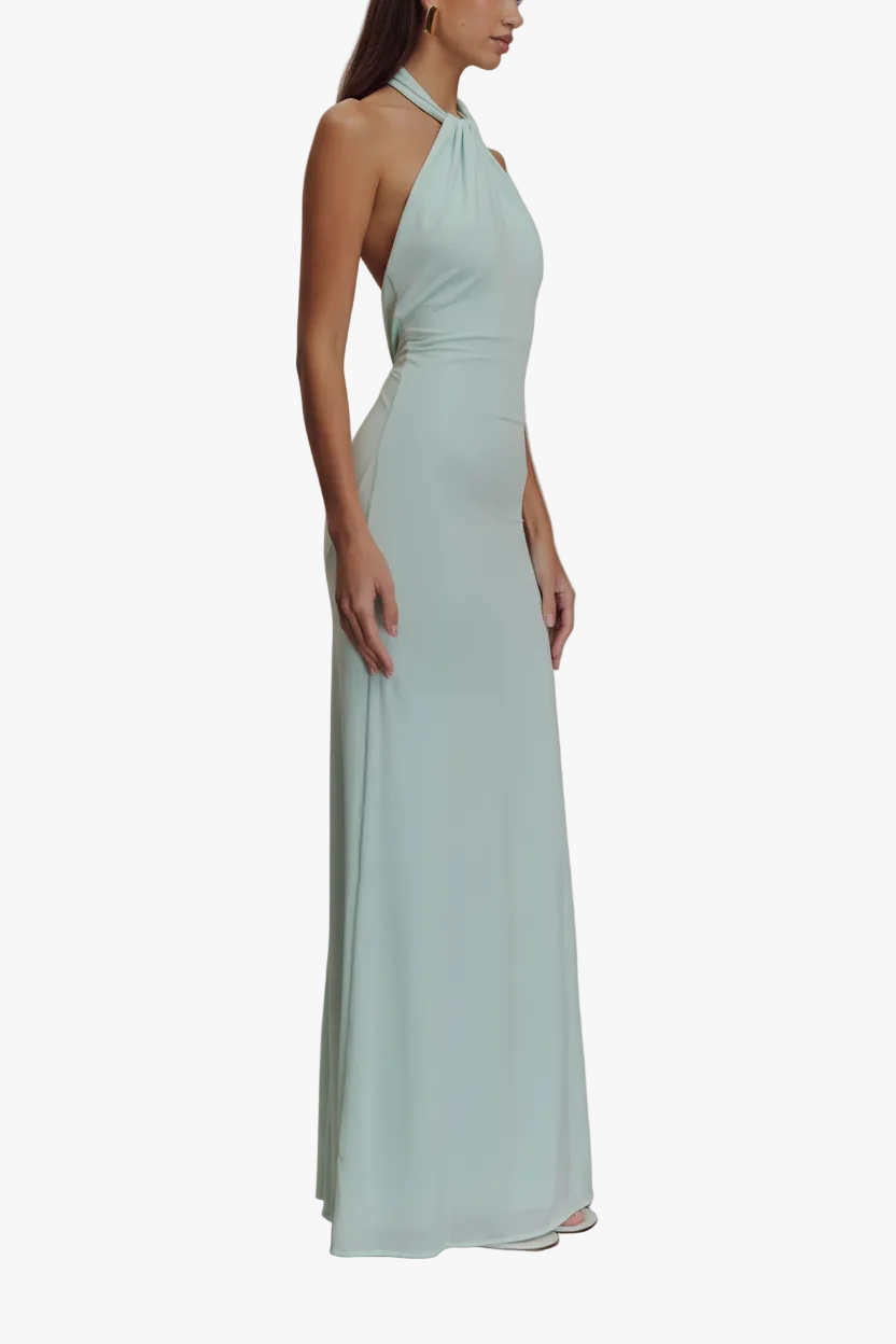 Xenia Slinky Halter Maxi Dress