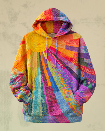 Raina | Bohemian Multicolor Patchwork Hoodie