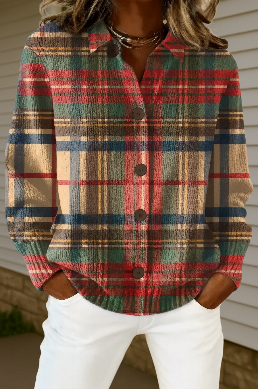 Evelyn | Cozy Christmas Plaid Shirt